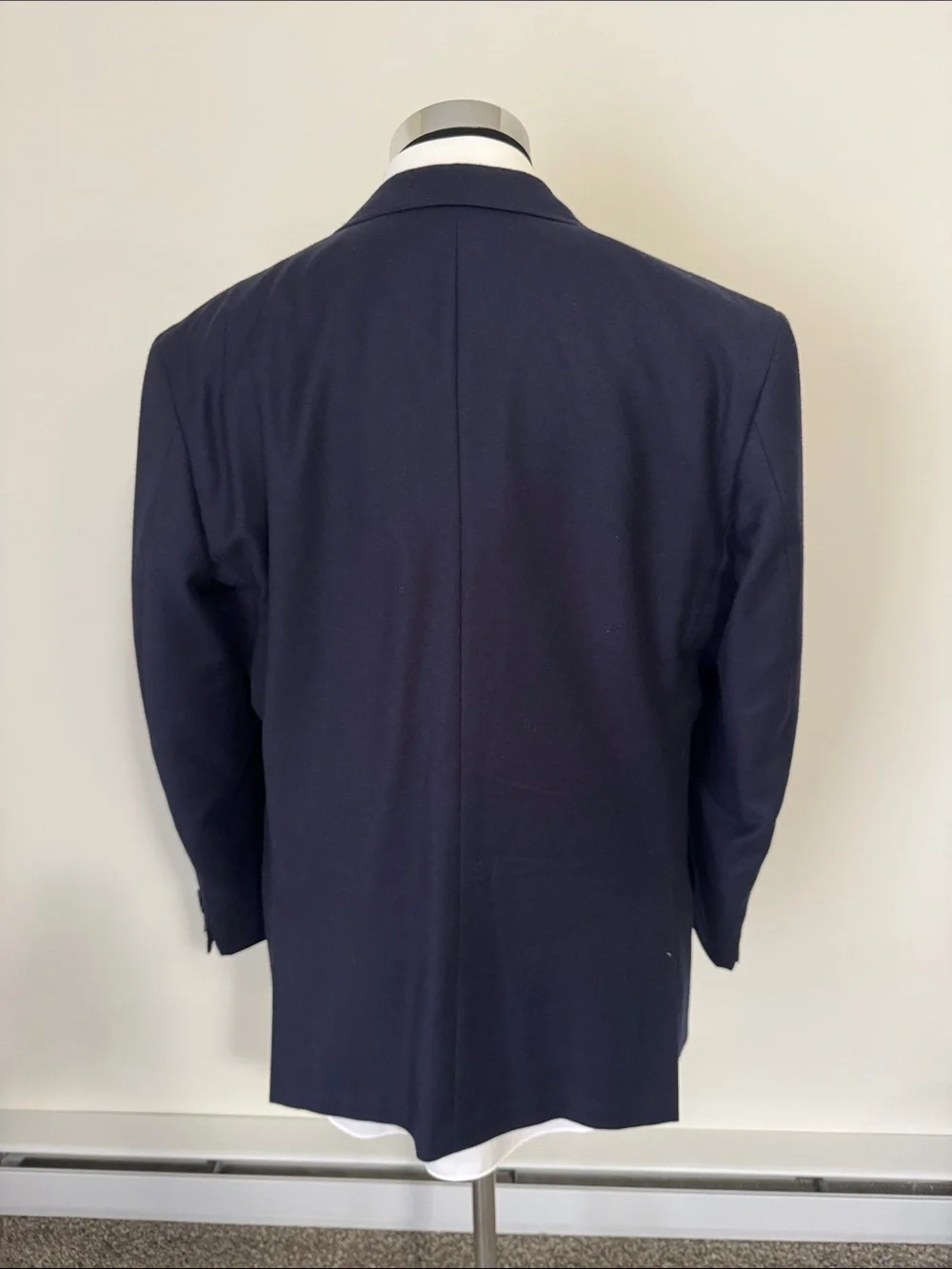 J. Crew Crosby mens 42R navy blue solid American Woolen Co sport coat EUC